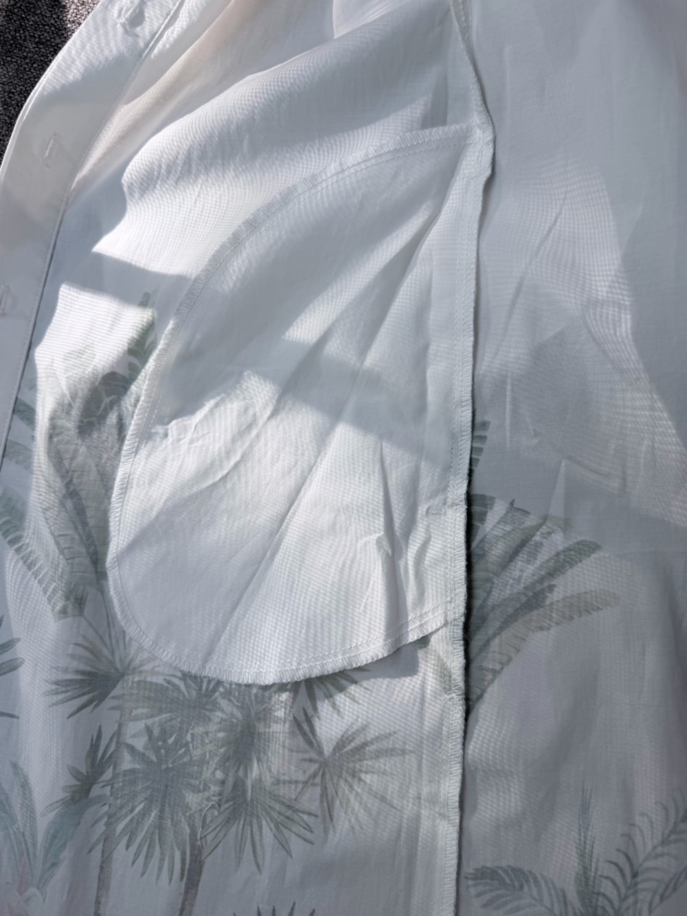 J. McLaughlin White Sleeveless Shirt Midi Dress with Tropical Print - Picture 5 of 9